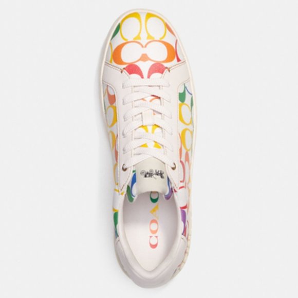 🌈 Coach Clip Low Top Sneaker In Rainbow Signature Canvas - Picture 3 of 16